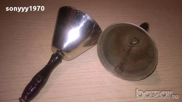 Камбани-2бр с ковани пирони-12х7см-внос швеицария, снимка 4 - Антикварни и старинни предмети - 17142857