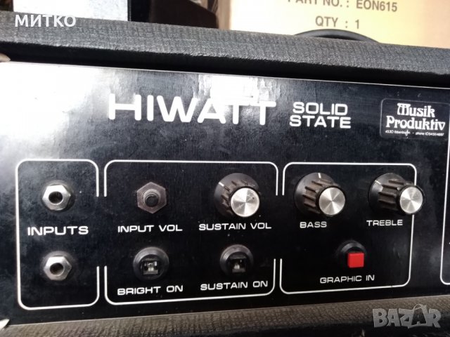 HIWATT SOLID STATE amplifier model NCA 108 & HH 212BL bass cabinet vintage ретро глава за бас,китара, снимка 4 - Китари - 24526613