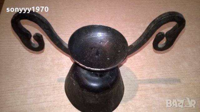 метален свещник-ковано желязо-21х16х12см, снимка 5 - Колекции - 22762497