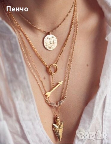  Огърлица висулка верига уникални модни бижута медальон синджирче верижка ланец бижу ланче за жени , снимка 1 - Колиета, медальони, синджири - 24375114