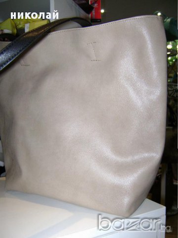 двулицева чанта в бежово или черно, снимка 2 - Чанти - 14317070