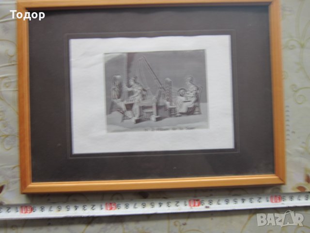 Невероятна стара картина върху тъкана коприна 