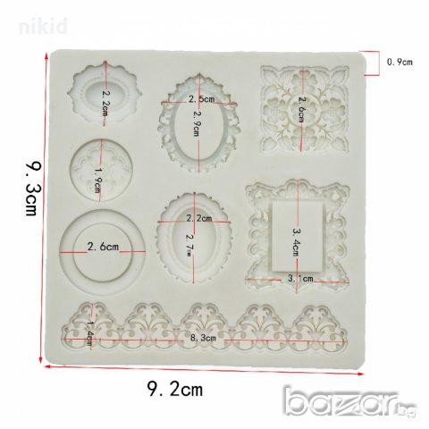 Микс Мини рамки силиконов молд форма за украса торта с фондан, снимка 2 - Форми - 20460620