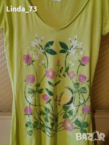 Дам.тениска-"H&M"-/памук/-жълто-зелена. Закупена от Италия., снимка 5 - Тениски - 21975230