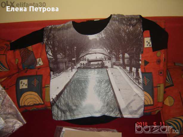 Нова уникална блуза в черно и бяло 34/36размер, снимка 4 - Тениски - 17805726