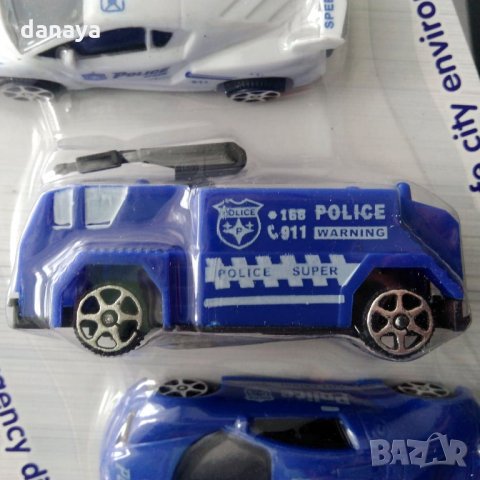 638 Полицейски колички детски играчки за момче комплект от 4 броя, снимка 6 - Коли, камиони, мотори, писти - 23571020