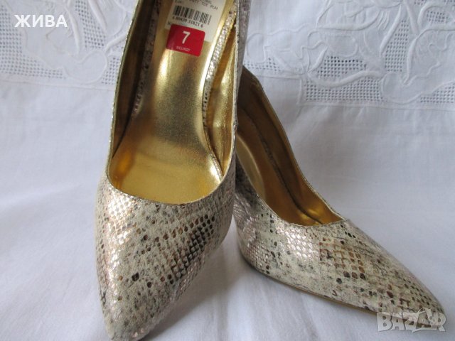 ЗЛАТО  елегантни, ефектни дамски обувки, висок ток, снимка 2 - Дамски обувки на ток - 24917961