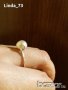 Среб.пръстен-с бяла перла-проба-925. Закупен от Италия., снимка 4