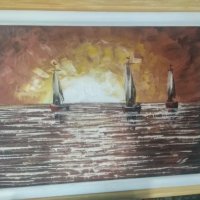 Автентична картина "Изгрев", снимка 3 - Картини - 24721528