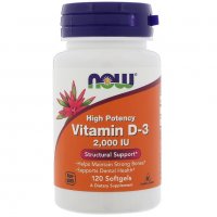 Now Foods, Витамин D3 Д3, High Potency Vitamin D-3, 2,000 IU или 5,000 IU, 120 дражета, снимка 1 - Хранителни добавки - 22865715