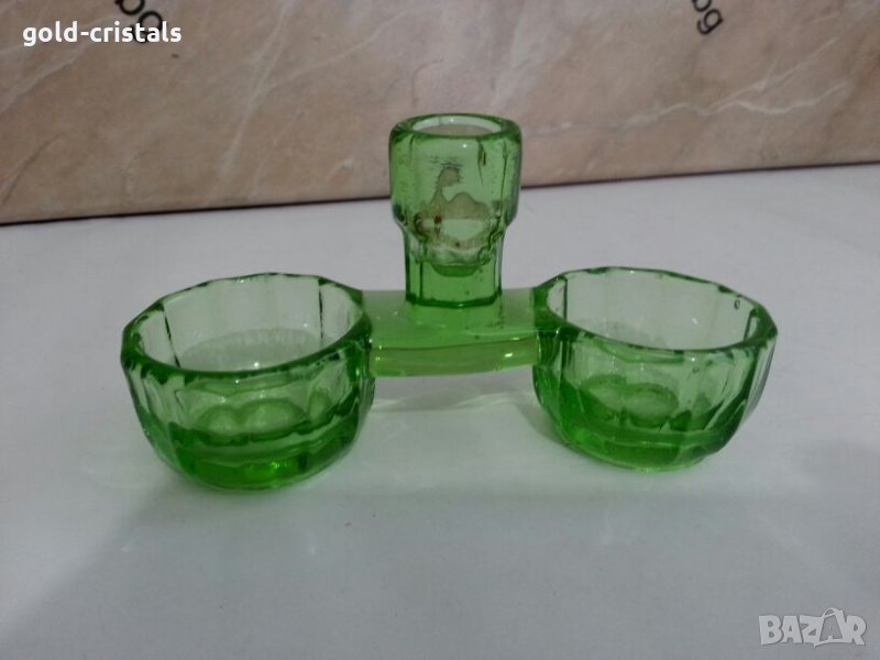 стара стъклена солница , снимка 1