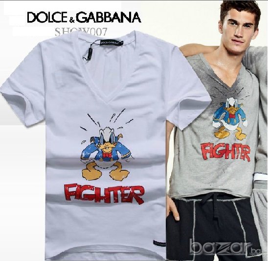 D&G Dolce and Gabbana Donald Duck Fighter Print Мъжка Тениска size 44 (XS), снимка 1