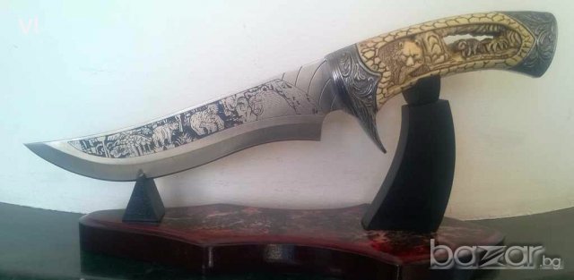Колекцонерски ловен нож -180 / 310 - 5 модела ( Елен, Мечка, Вълк, Орел, Дракон), снимка 4 - Ножове - 19109809