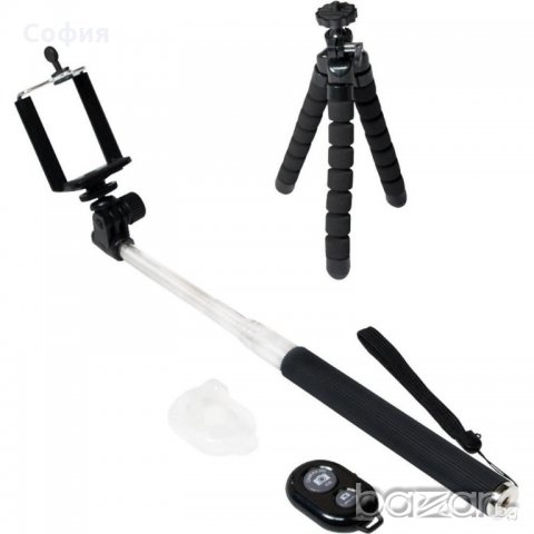 Селфи стик LogiLink  21-106см + триножник стойка + дистанционно!, снимка 4 - Селфи стикове, аксесоари - 20609517