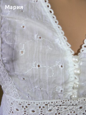 Нова бяла дантелена блузка, снимка 3 - Блузи с дълъг ръкав и пуловери - 12704434