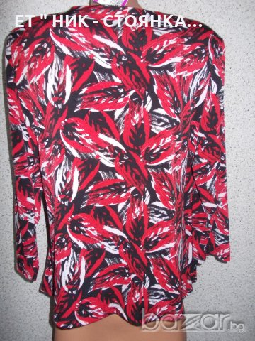 Блуза в червено с черно боди L, XL размер, снимка 3 - Блузи с дълъг ръкав и пуловери - 19063948