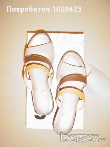 Намалявам!!!!!!!!!!!!!!Нови чехли на платформа естествена кожа 37 номер, снимка 2 - Чехли - 10788615