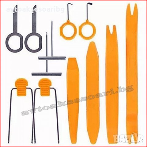 Комплект инструменти за демонтаж на авто радио, кори на врати и табло , снимка 3 - Аксесоари и консумативи - 25203310