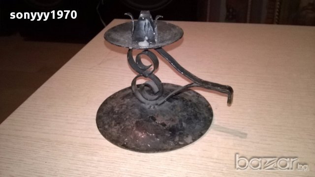 Метален свещник-17х13см, снимка 9 - Антикварни и старинни предмети - 17448696