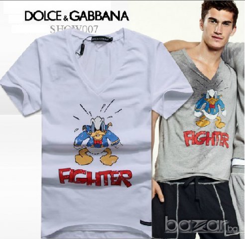 D&G Dolce and Gabbana Donald Duck Fighter Print Мъжка Тениска size 44 (XS), снимка 1 - Тениски - 6805150