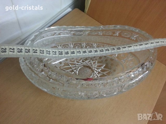  кристална купа овална, снимка 4 - Антикварни и старинни предмети - 24537685