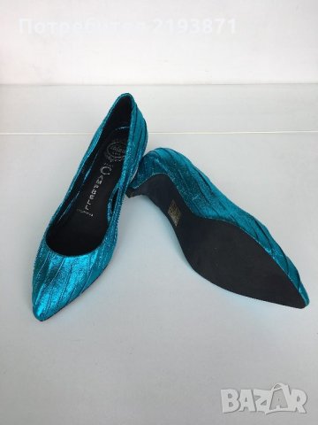 Нови тюркоазени обувки Jeffrey Campbell номер 37, снимка 5 - Дамски обувки на ток - 25316862
