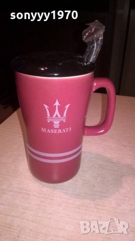 ❤️maserati-чаша керамика с капак-14х12х9см и лъжица-16см, снимка 5 - Колекции - 23334653