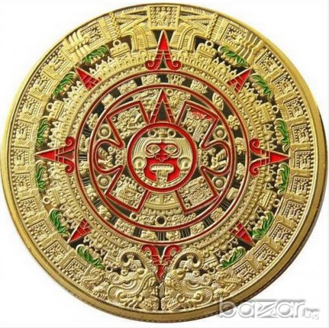 ПОЗЛАТЕНА КОЛЕКЦИОННА МОНЕТА ПЛАКЕТ Календара на маите