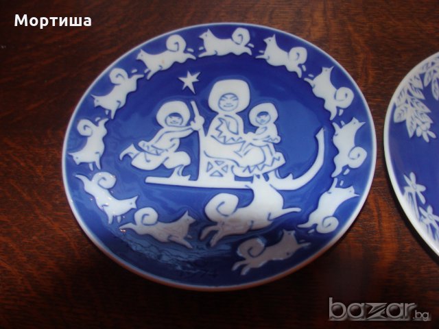  Royal Copenhagen Denmark Blue Mothers Day порцеланови чиний за стена , снимка 3 - Декорация за дома - 18298567