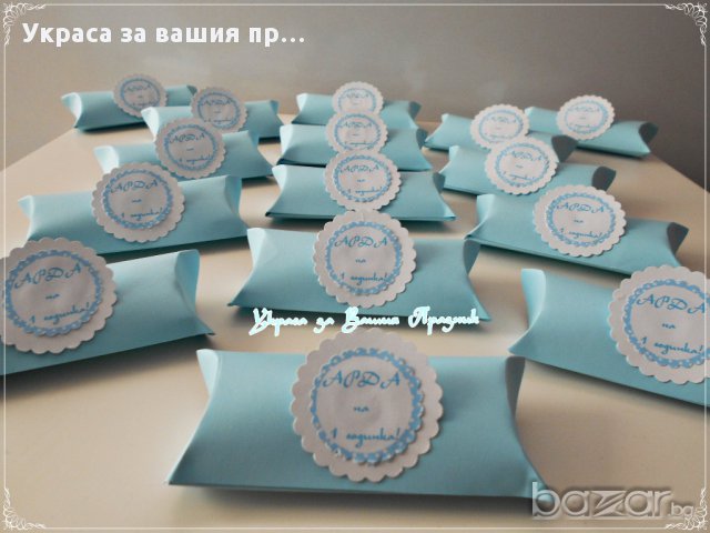 Украса за първи рожден ден синьо на бели точки, снимка 3 - Други - 17144126