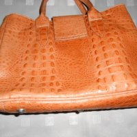 Кафява  кожена чанта genuine leather Made in Italy, снимка 12 - Чанти - 20925504