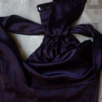 Лилава  сатенена рокля, снимка 6 - Рокли - 19137029
