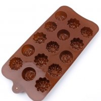 740 Силиконова форма за шоколадови бонбони цветенца и розички, снимка 8 - Форми - 24216425