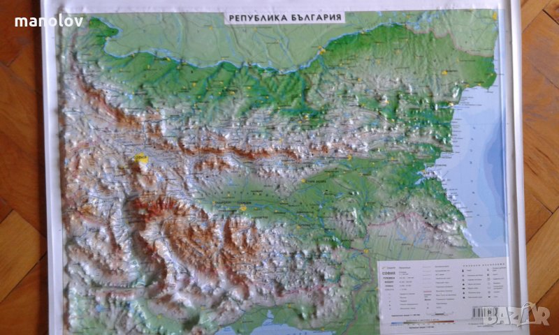 Релефна карта на България., снимка 1