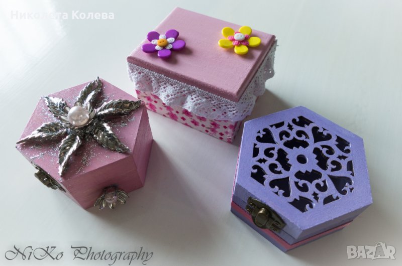 Дървени ръчно изработени кутии за бижута, снимка 1