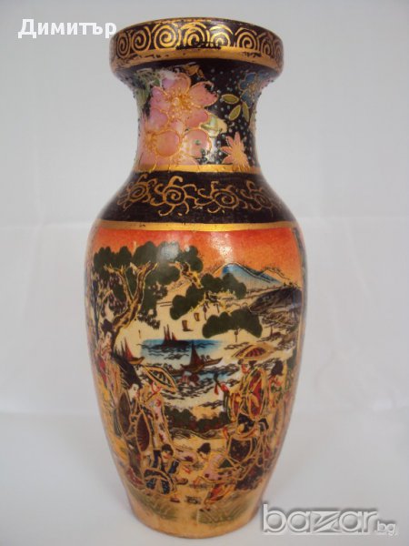 Старинна Ваза Порцелан Керамика Китайски Елементи, снимка 1
