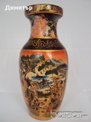 Старинна Ваза Порцелан Керамика Китайски Елементи, снимка 1 - Антикварни и старинни предмети - 16084346