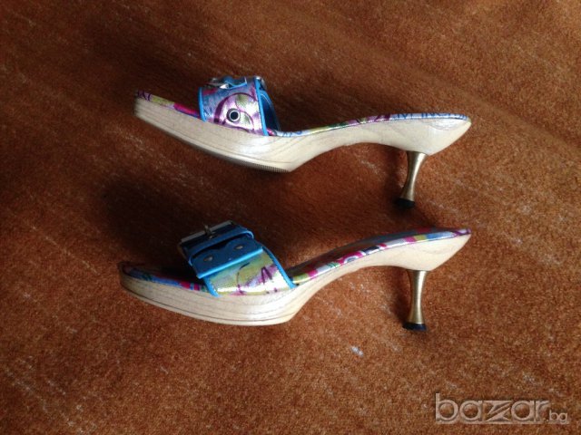 Цветни сандали на ток DARIS, снимка 3 - Сандали - 9562947