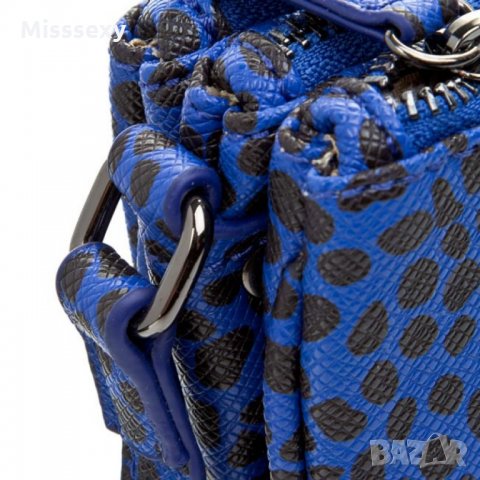 LIU JO 🍊 Дамска чанта с животински мотиви в синьо 22x16x5 cм нова с етикети, снимка 2 - Чанти - 15019808