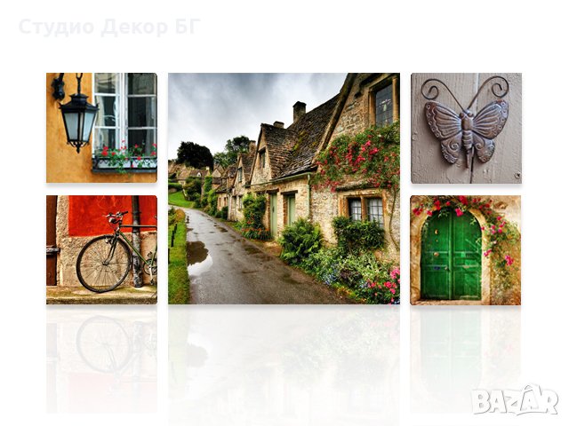 Картина пано "Старият град" от 5 части, снимка 2 - Картини - 24898465