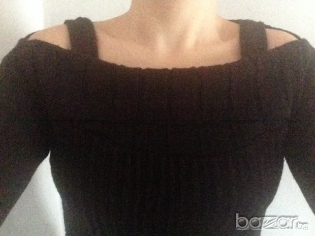 Черна дамска блуза "Силует", снимка 2 - Блузи с дълъг ръкав и пуловери - 9542740