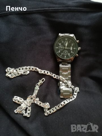 Мъжки нов луксозен моден ръчен часовник с календар от неръждаема стомана кварцов, масивен бизнес, снимка 16 - Мъжки - 20595058