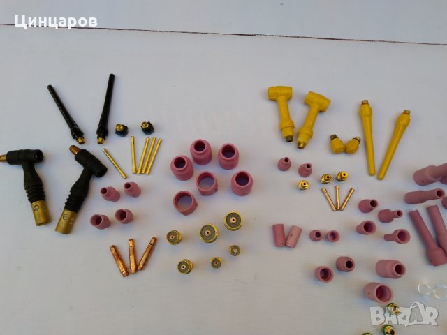 Тиг/Виг консумативи за аргонови шлангове.Дюзи стъклени и керамични,опашки,цанги,дифузьори и др., снимка 6 - Резервни части за машини - 23365160