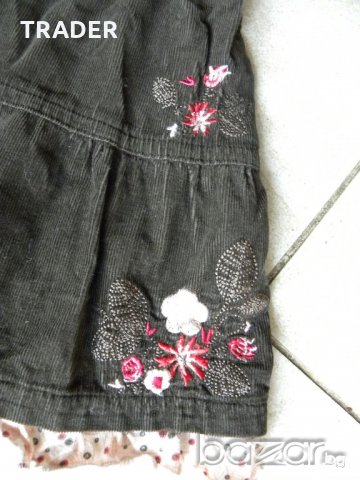 кадифена рокля Tricky Tracks, размер 86см, снимка 2 - Бебешки рокли - 18921717