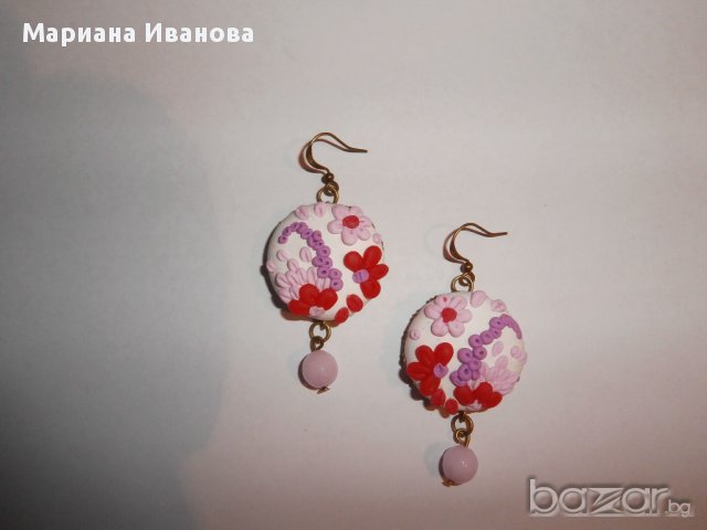 обеци от полимерна глина, снимка 3 - Обеци - 11296909