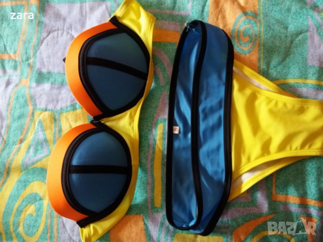 бански жълт /син с оранжево, снимка 3 - Бански костюми - 24757967