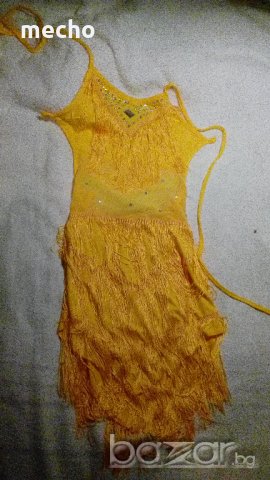 Костюм за танци с ресни жълт, снимка 2 - Детски комплекти - 18770279