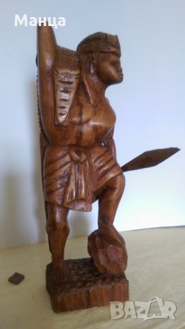  Дървена фигура на Африкански ловец , снимка 9 - Антикварни и старинни предмети - 25206072