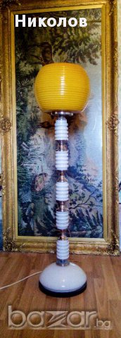 Лампион за хол мрамор,месинг и декоративно стъкло , снимка 2 - Лампиони - 16198372