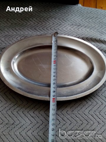 Чиния,плато от неръждавейка, снимка 5 - Антикварни и старинни предмети - 21135231